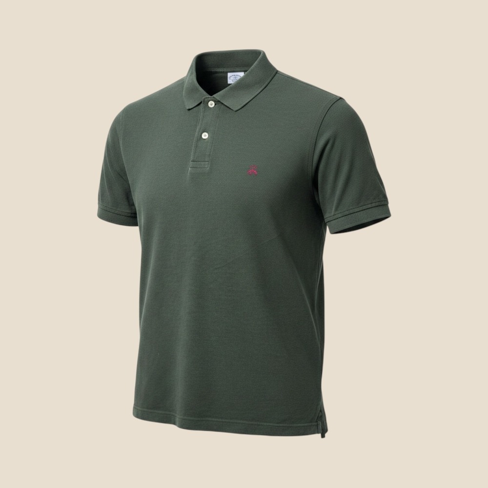 Brooks Brothers Mens Slim Fit Performance Polo Shirt Green Supima Cotton Size M